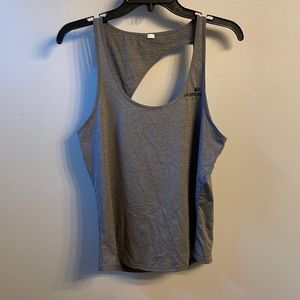 Womens Alo Jazzercise grey Workout Tank Top cut out back Size Large